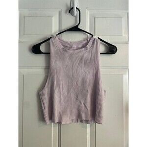 aerie ribbed crop tank top lavender